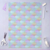 Papier Mousseline Motif Carré Pastel (Artisanat)