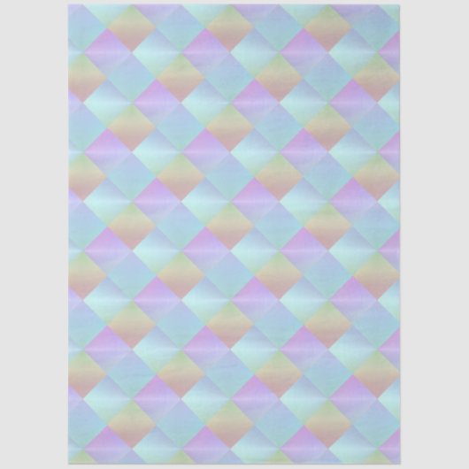 Papier Mousseline Motif Carré Pastel (Recto)