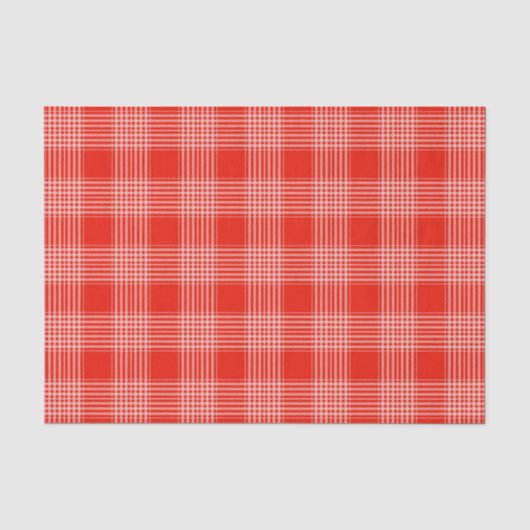 Papier Mousseline Motif carreaux rouge vif (Recto)