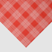 Papier Mousseline Motif carreaux rouge vif (Détail)