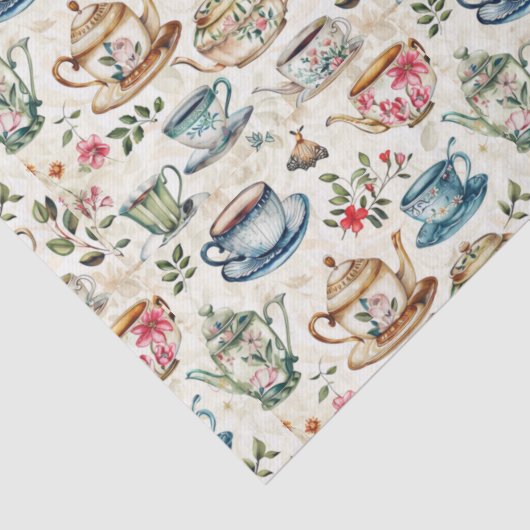 Papier Mousseline Motif carrelé à thé mignon (Détail)