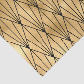 Papier Mousseline Motif carrelé noir Art déco or (Détail)