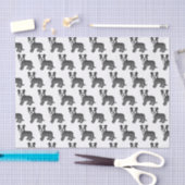 Papier Mousseline Motif Cartographié Chien noir et blanc (Artisanat)