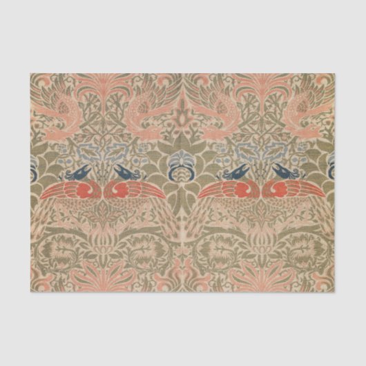 Papier Mousseline Motif célèbre des oiseaux de William morris (Recto)