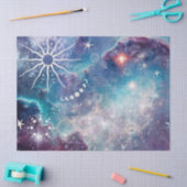 Papier Mousseline Motif céleste bleu violet (Artisanat)