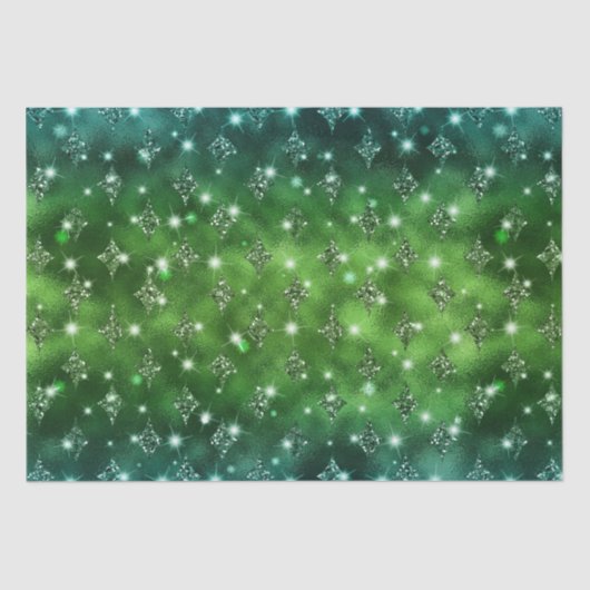 Papier Mousseline Motif céleste de la Parties scintillant Ombre vert (Recto)