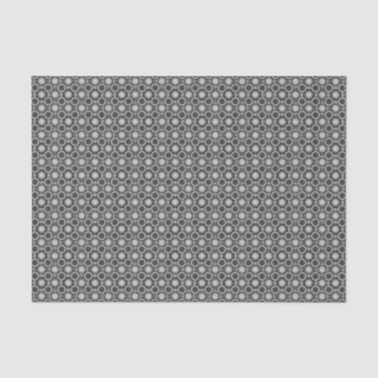 Papier Mousseline Motif Cercles Gris Classique (Recto)