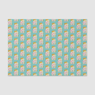Papier Mousseline Motif chanceux japonais Teal de chat