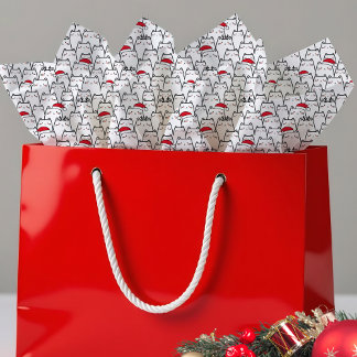 Papier Mousseline Motif Chats de Noël  