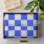 Papier Mousseline Motif chèque À damiers blanc bleu (Cadeau)