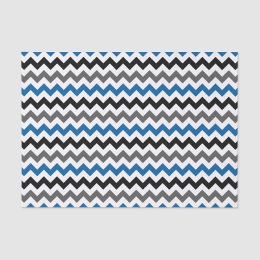 Papier Mousseline Motif Chevron Arrière - plan bleu gris noir blanc (Recto)