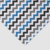 Papier Mousseline Motif Chevron Arrière - plan bleu gris noir blanc (Détail)