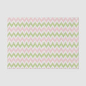 Papier Mousseline Motif chevron géométrique rose et vert chic (Recto)