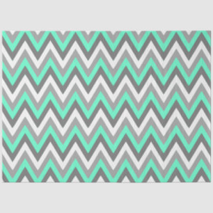 Papier Mousseline Motif Chevron Gris Blanc Vert Pastèque Découpage