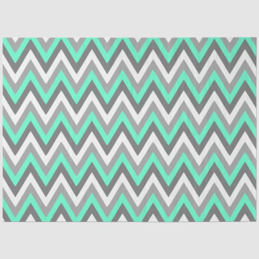 Papier Mousseline Motif Chevron Gris Blanc Vert Pastèque Découpage (Recto)