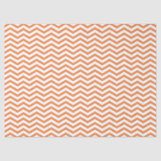 Papier Mousseline Motif Chevron orange blanc rayé (Recto)