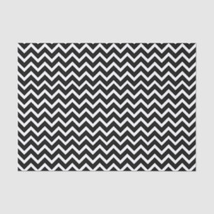 Papier Mousseline Motif Chevron Zigzag noir et blanc