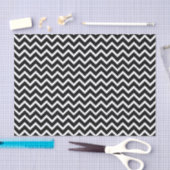 Papier Mousseline Motif Chevron Zigzag noir et blanc (Artisanat)