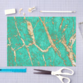 Papier Mousseline Motif chic de marbre de turquoise d'or (Artisanat)