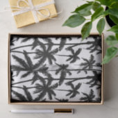 Papier Mousseline Motif Chick Black + White Palm Tree (Cadeau)