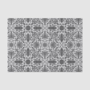 Papier Mousseline Motif chinois Art nouveau - gris argenté