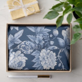 Papier Mousseline Motif chinois bleu et blanc (Cadeau)