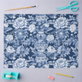 Papier Mousseline Motif chinois bleu et blanc (Artisanat)