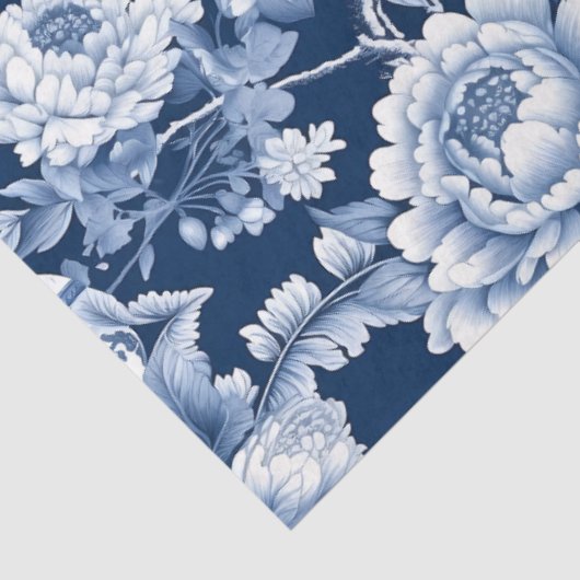 Papier Mousseline Motif chinois bleu et blanc (Détail)