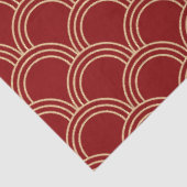 Papier Mousseline Motif chinois traditionnel rouge et or (Détail)