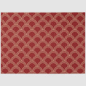 Papier Mousseline Motif chinois traditionnel rouge et or (Recto)