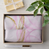 Papier Mousseline Motif circulaire rose et or (Cadeau)