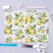 Papier Mousseline Motif citron, Fleurs de citron, Feuilles, Citrus (Artisanat)