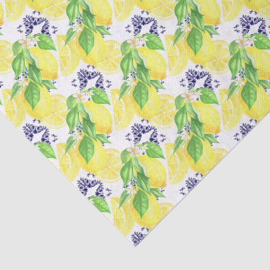 Papier Mousseline Motif citrons Damask (Détail)