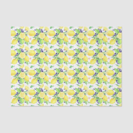 Papier Mousseline Motif citrons Damask (Recto)