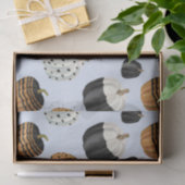 Papier Mousseline Motif Citrouille moderne noir blanc orange (Cadeau)