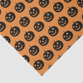 Papier Mousseline Motif Citrouille noir et orange (Détail)