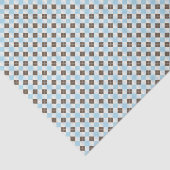 Papier Mousseline Motif classique Argyle bleu et marron (Détail)