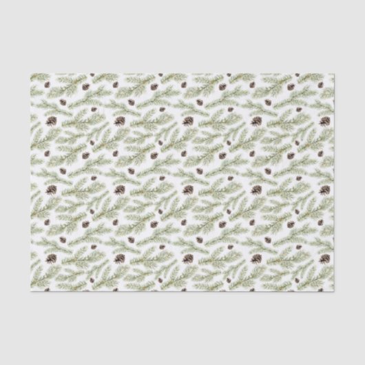 Papier Mousseline Motif classique de Noël | Pinecone (Recto)