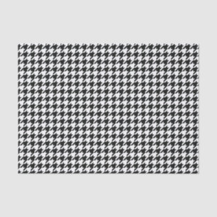 Papier Mousseline Motif classique en Houndstooth : Vintage noir et b