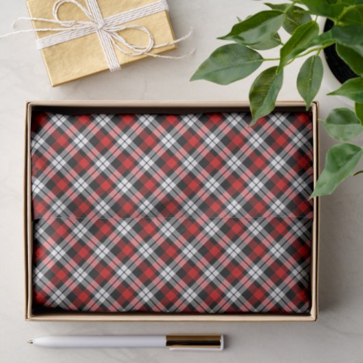 Papier Mousseline Motif classique rouge blanc noir en plastique (Cadeau)