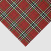 Papier Mousseline Motif classique rouge vert blanc Noël plaid (Détail)