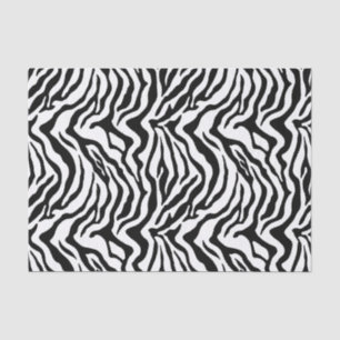 Papier Mousseline Motif classique zèbre animal noir blanc 
