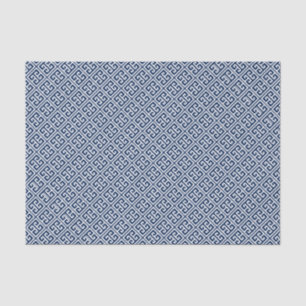Papier Mousseline Motif clé bleu grec de la marine