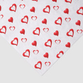 Papier Mousseline Motif Cœurs Rouges | Amour de la Saint-Valentin (Détail)
