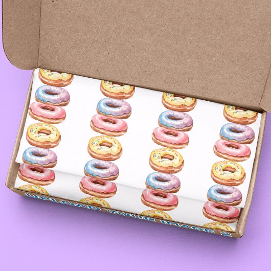 Papier Mousseline Motif coloré de beignets amusants