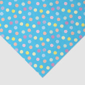 Papier Mousseline Motif coloré de Dotty sur Bleu clair (Détail)