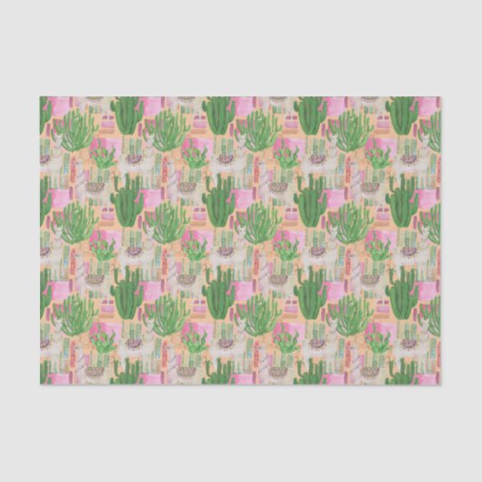 Papier Mousseline Motif coloré de lama d'aquarelle (Recto)