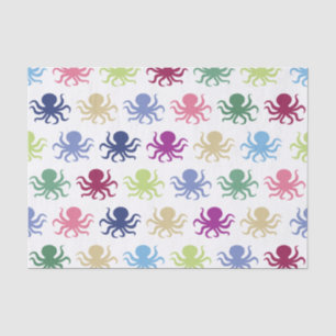 Papier Mousseline Motif coloré de poulpe