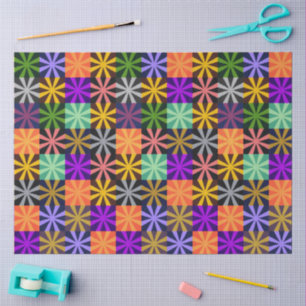 Papier Mousseline Motif coloré d'étoile de fleur