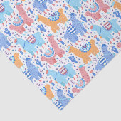 Papier Mousseline Motif coloré lumineux d'alpaga (Détail)